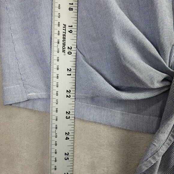 Madewell Blue & White Button-Back Women's Striped Tie Tee | Size M - Picture 7 of 9